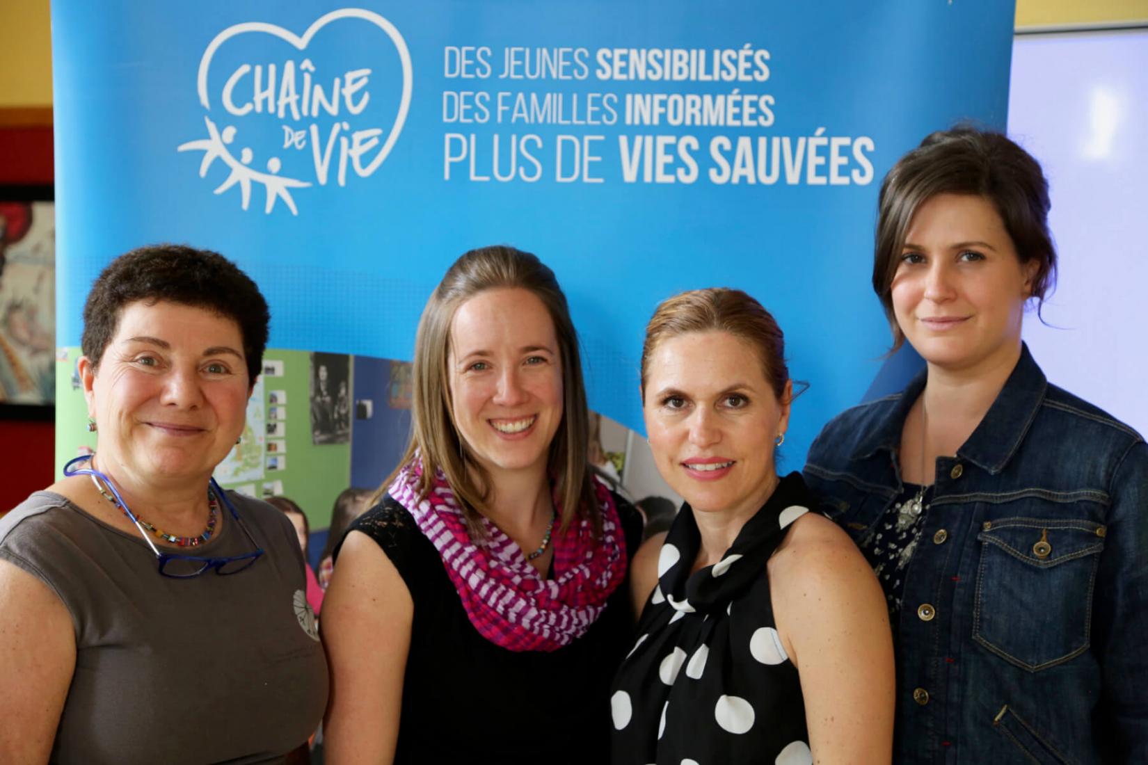 Lucie Dumont, Sara Lemieux-Doutreloux, Doris Rainha et Janie Boulianne Gref